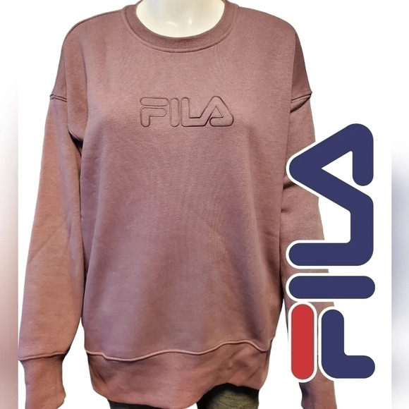 Fila | Women's Logo Crewneck Sweatshirt | Purple | NWT - Picture 1 of 7